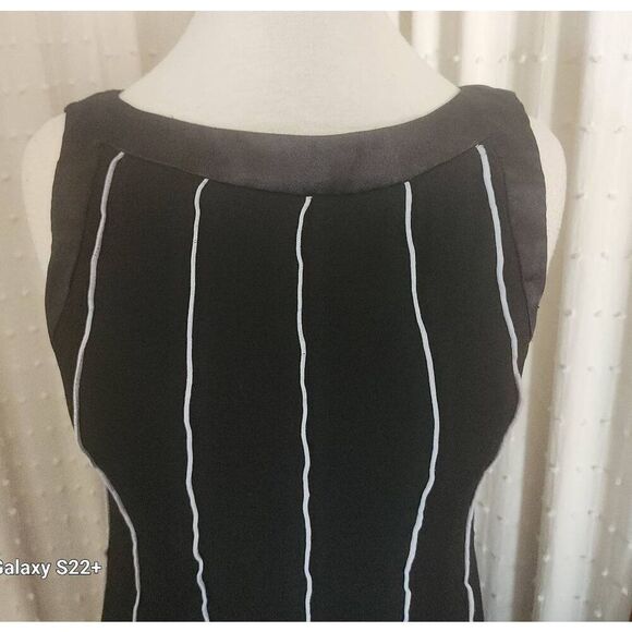 Sandra Darren got and flare black dress with satin trim - Picture 5 of 12